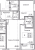 Планировка двухкомнатной квартиры площадью 56.85 кв. м в новостройке ЖК "Квартал Заречье"