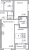 Планировка двухкомнатной квартиры площадью 57.68 кв. м в новостройке ЖК "Квартал Заречье"