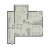 Планировка двухкомнатной квартиры площадью 57.78 кв. м в новостройке ЖК "Эдельвейс"