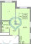 Планировка однокомнатной квартиры площадью 38.25 кв. м в новостройке ЖК "Стороны света-2"