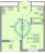 Планировка однокомнатной квартиры площадью 31.76 кв. м в новостройке ЖК "Стороны света-2"