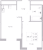 Планировка однокомнатной квартиры площадью 32.68 кв. м в новостройке ЖК "Стороны света-2"