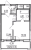 Планировка однокомнатной квартиры площадью 30.72 кв. м в новостройке ЖК "Искра Сити"