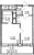 Планировка однокомнатной квартиры площадью 29.53 кв. м в новостройке ЖК "Искра Сити"