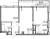 Планировка двухкомнатной квартиры площадью 65.71 кв. м в новостройке ЖК "Искра Сити"