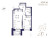 Планировка двухкомнатной площадью 47.07 кв. м в новостройке ЖК "Ranta Residence"