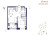 Планировка двухкомнатной площадью 37.44 кв. м в новостройке ЖК "Ranta Residence"