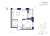 Планировка двухкомнатной площадью 41.89 кв. м в новостройке ЖК "Ranta Residence"