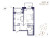 Планировка двухкомнатной площадью 43.51 кв. м в новостройке ЖК "Ranta Residence"