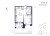 Планировка двухкомнатной площадью 41.36 кв. м в новостройке ЖК "Ranta Residence"