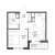 Планировка студии площадью 33.3 кв. м в новостройке ЖК "Клюква Парк"