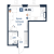 Планировка студии площадью 29.84 кв. м в новостройке ЖК "Максималист"