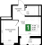 Планировка однокомнатной квартиры площадью 35.87 кв. м в новостройке ЖК "Имена"