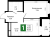 Планировка однокомнатной квартиры площадью 36.63 кв. м в новостройке ЖК "Имена"
