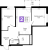 Планировка двухкомнатной квартиры площадью 56.45 кв. м в новостройке ЖК "Имена"