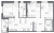 Планировка трехкомнатной квартиры площадью 80.71 кв. м в новостройке ЖК "Сезоны"