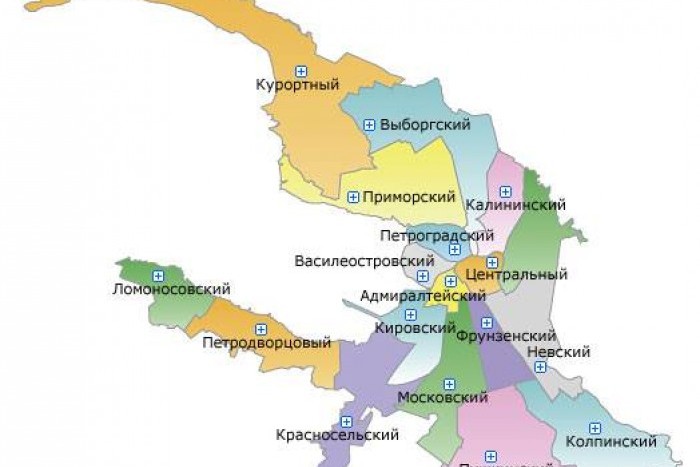 Санкт петербург карта по районам